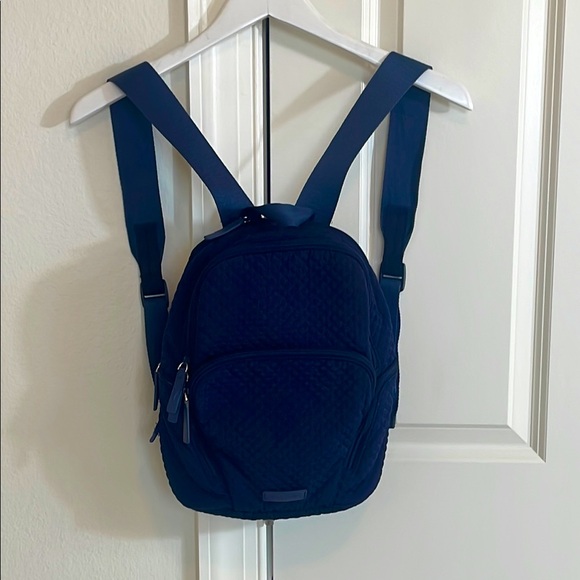 Vera Bradley Quilted Navy Mini Backpack - Picture 1 of 7